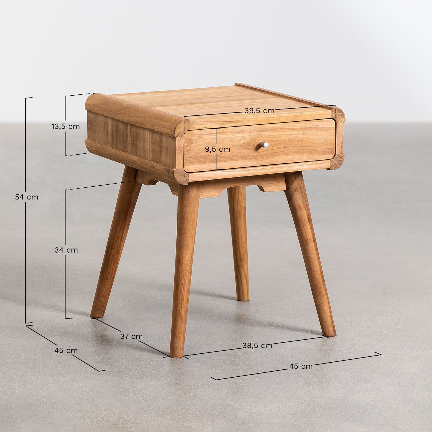 Mango Wood Bedside Table | Wooden Bedside Table - Iris - Akway