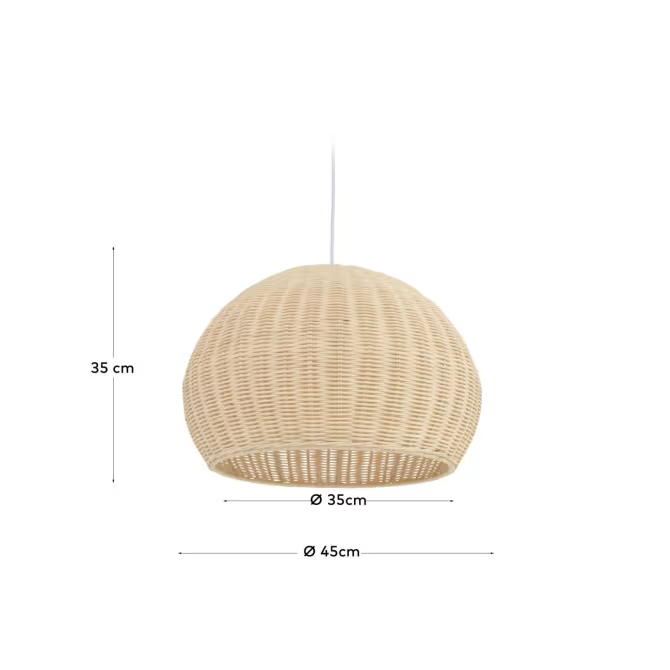 Bamboo Hanging lamp for Living Room | Rattan Pendant light | Cane ceiling light - Alecto