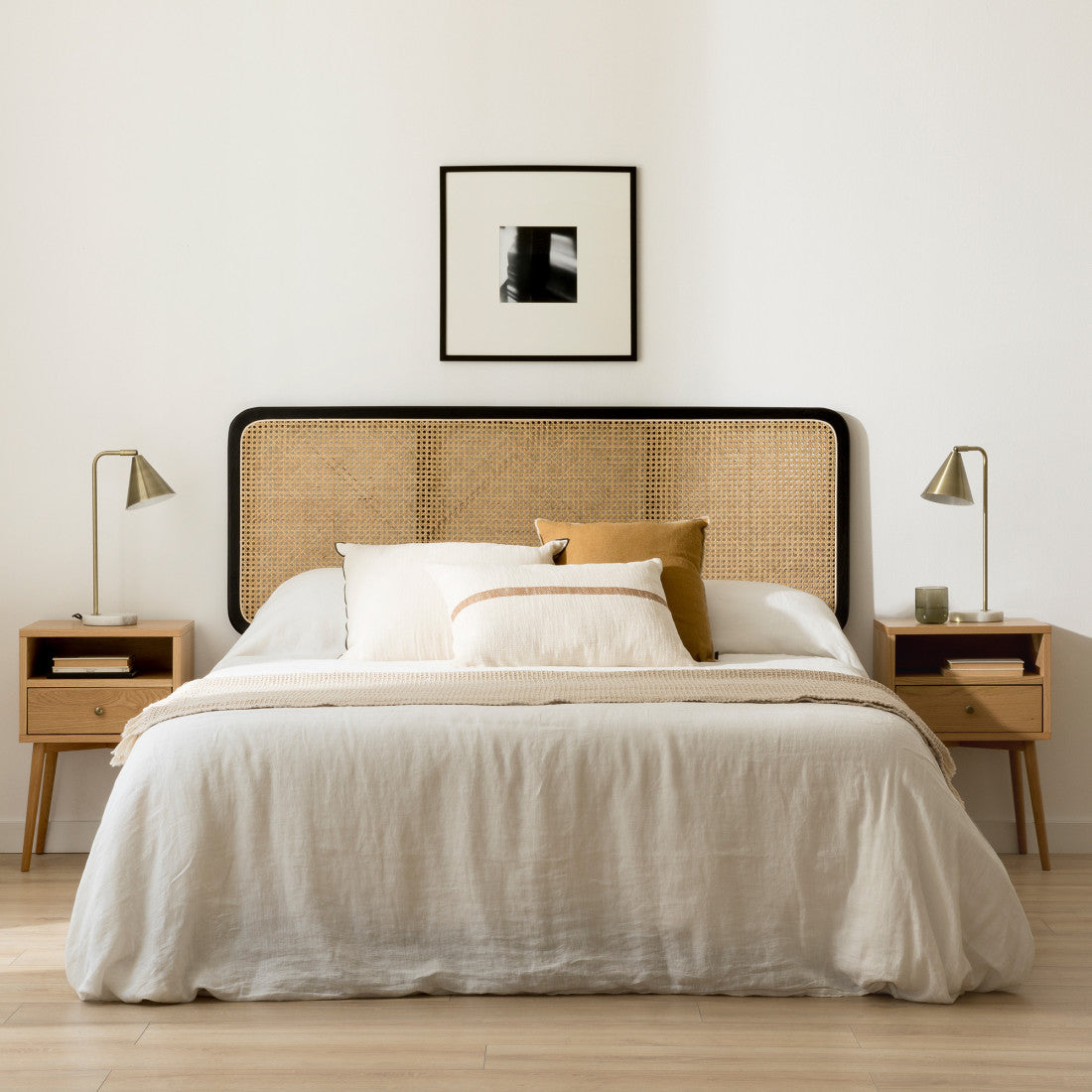 Rattan Headboard For Bed | Cane Headboard For Bed | Solid Wood Headboard - Myla