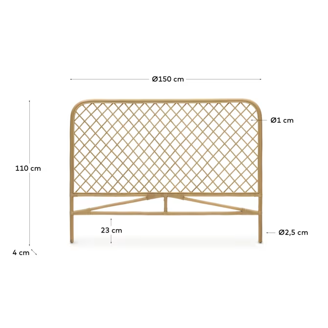 Rattan Headboard For Bed | Cane Headboard | Wicker Headboard - Elsa