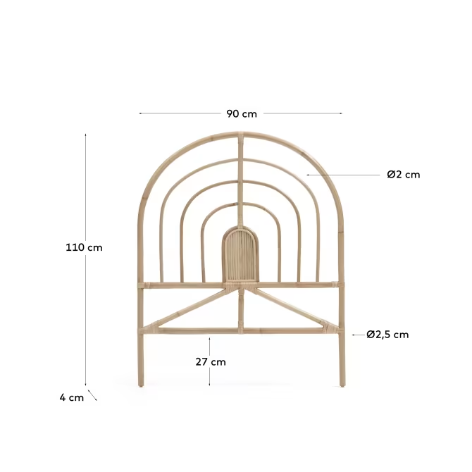 Rattan Headboard For Kids Bed | Cane Headboard | Wicker Headboard - Dityaa