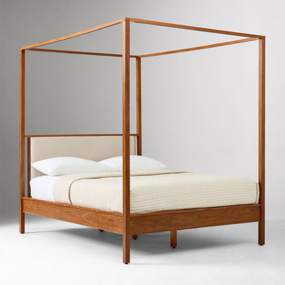 Solid Wood Rattan Bed For Bedroom | Cane Bed For Home -Kavya