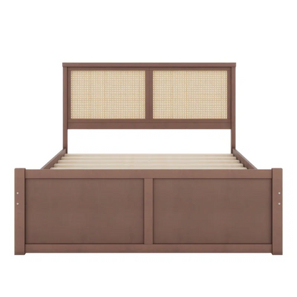 Solid Wood Rattan Bed For Bedroom | Cane Bed For Home -Divya