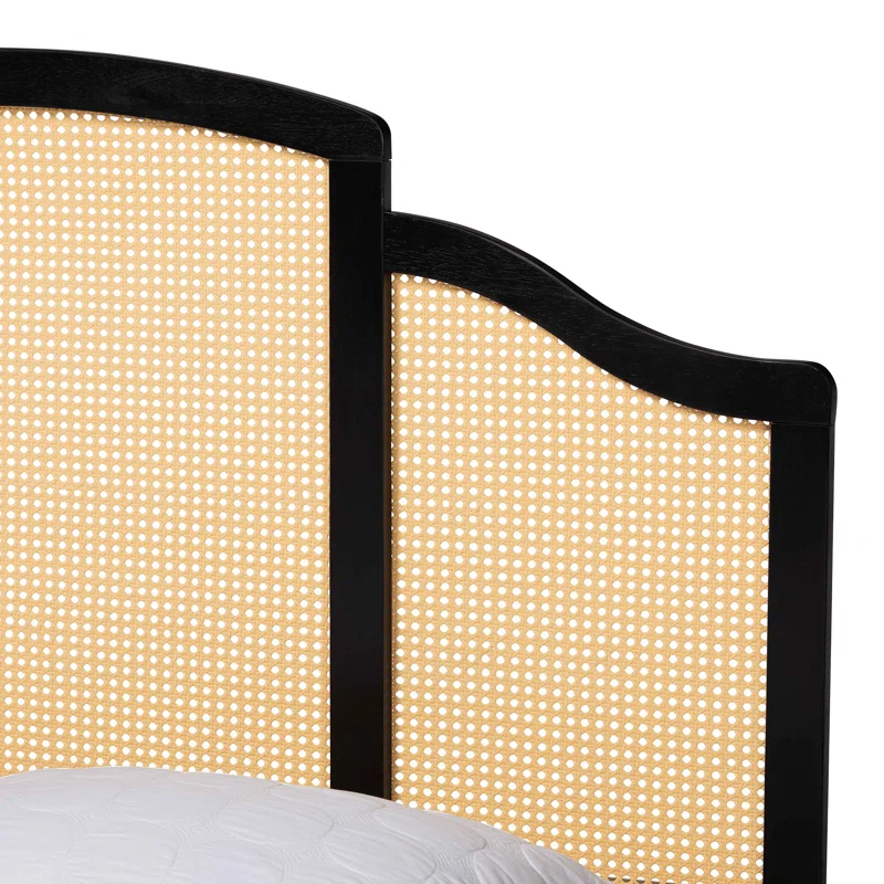 Solid Wood Rattan Bed For Bedroom | Cane Bed For Home -Dodge