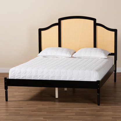 Solid Wood Rattan Bed For Bedroom | Cane Bed For Home -Dodge