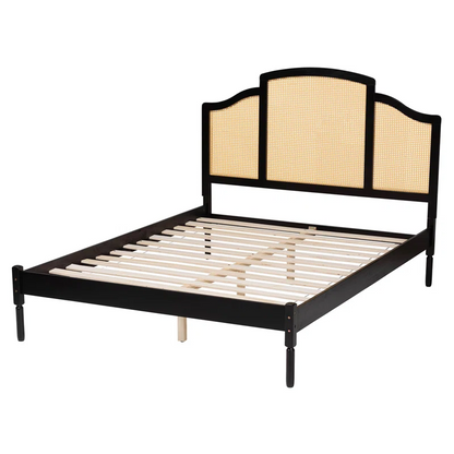 Solid Wood Rattan Bed For Bedroom | Cane Bed For Home -Dodge