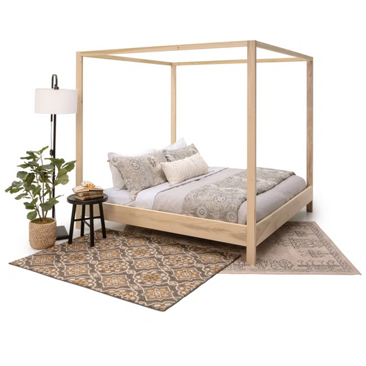 Solid Wood Rattan Bed For Bedroom | Cane Bed For Home -Ruhi - Akway