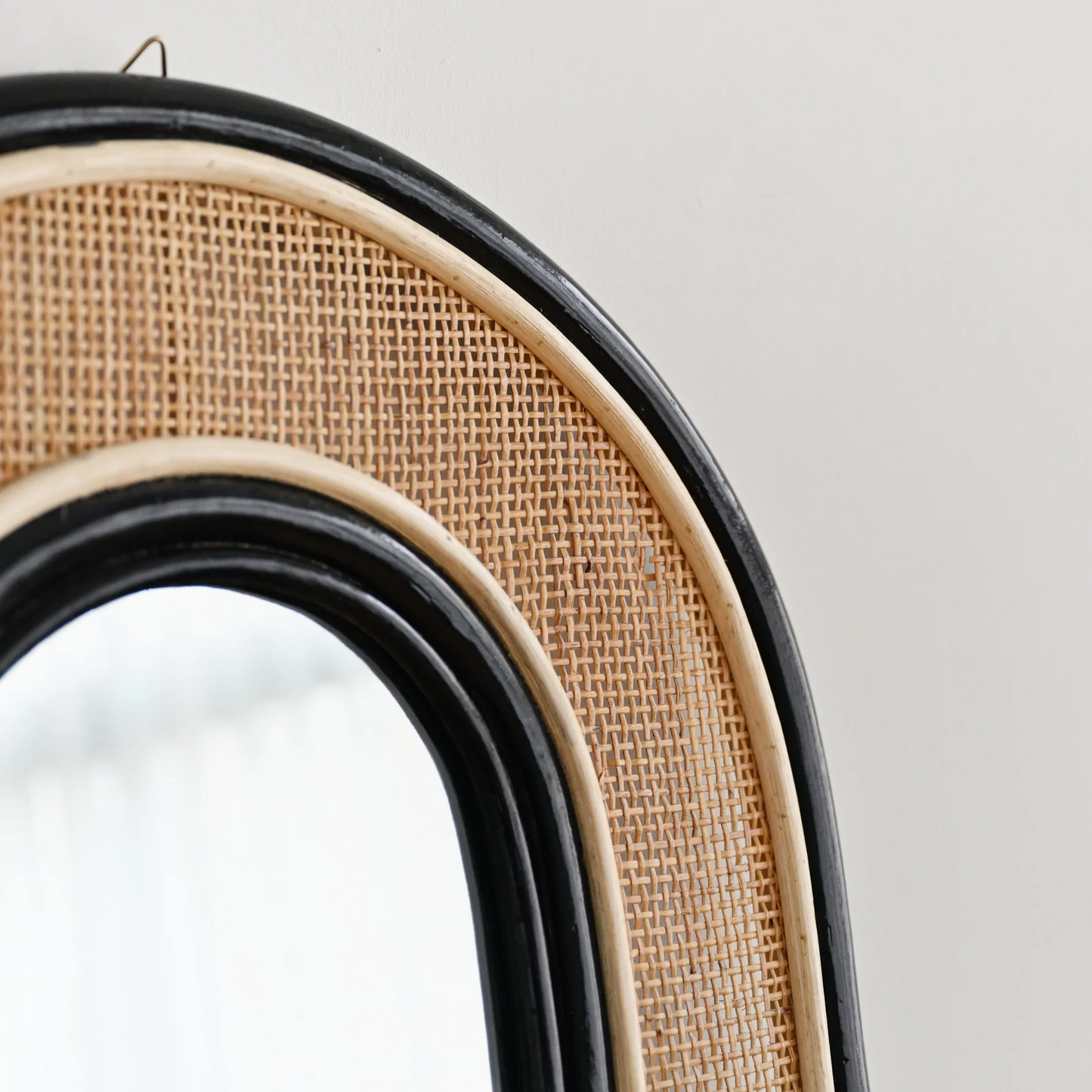 Bamboo Wall Mirror for living room | Cane Wall Mirror | Rattan Mirror -Minnie - Akway