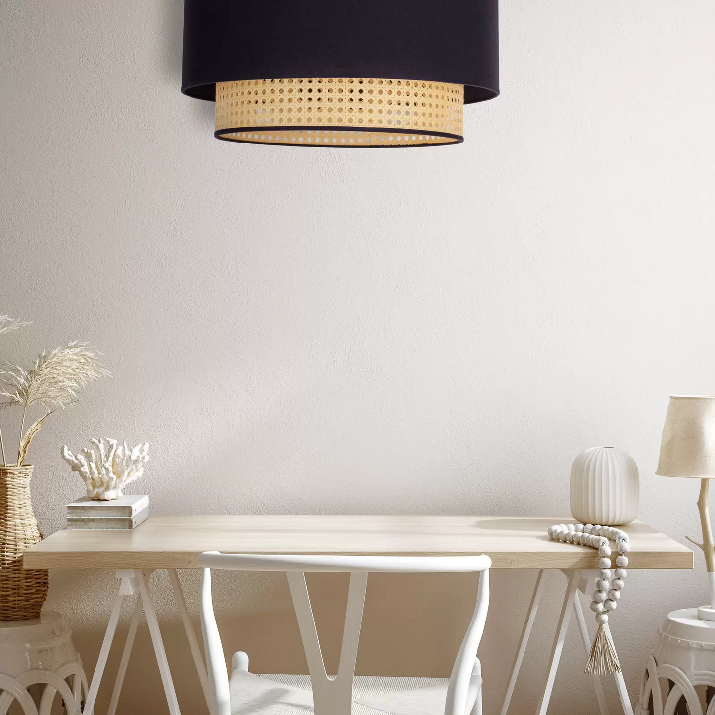 Jute Hanging lamp for Living Room | Jute Pendant light | Jute ceiling light -Divyansh - Akway