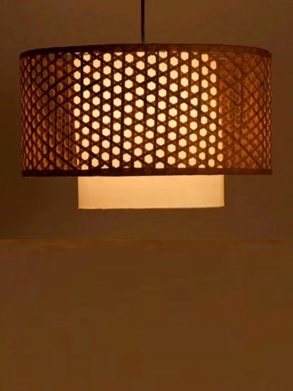 Bamboo Hanging lamp for Living Room | Rattan Pendant light | Cane ceiling light - Adrian - Akway