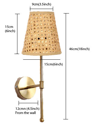 Bamboo Wall Lamp For Living Room | Cane Wall Light - Janaki