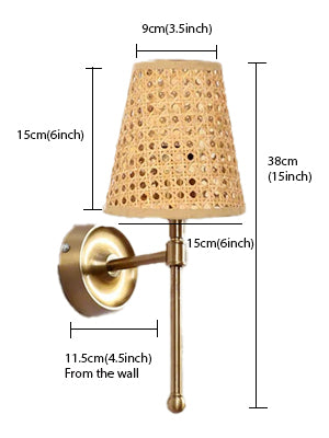 Bamboo Wall Lamp For Living Room | Cane Wall Light - Jagvi