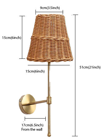 Bamboo Wall Light For Living Room | Rattan Wall Lamp - Inaya