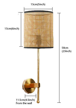 Bamboo Wall Light For Living Room | Cane Wall Lamp - Chaaya