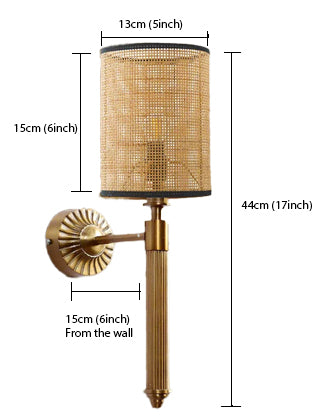 Bamboo Wall Lamp For Living Room | Rattan Wall Light - Alka