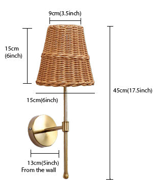 Bamboo Wall Lamp For Living Room | Rattan Wall Light - Krisha