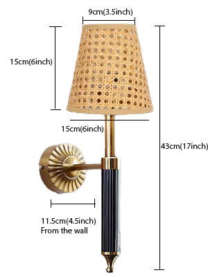 Bamboo Wall Lamp For Living Room | Rattan Wall Light - Oeshi