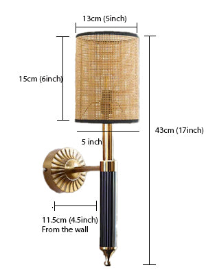 Bamboo Wall Lamp For Living Room | Rattan Wall Lamp - Nilima