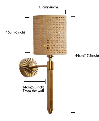 Bamboo Wall Lamp For Living Room | Rattan Wall Scone - Eshana