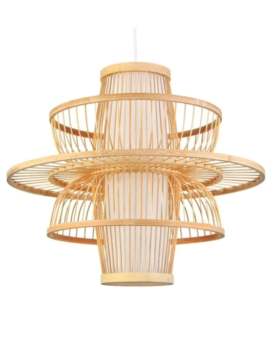 Bamboo Lamp for Living Room | Rattan Pendant light | Cane ceiling light - Ganesh