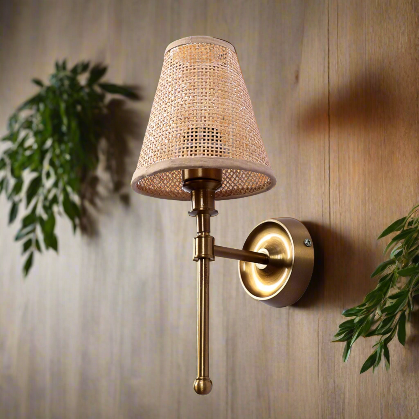 Bamboo Wall lamp for Living Room | Rattan Pendant light | Cane Webbing Wall Lamps- Alletta