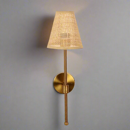 Bamboo Wall Lamp For Living Room | Rattan Wall Light - Kensley