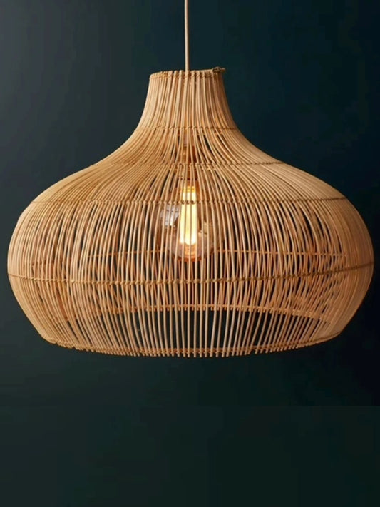 Bamboo Hanging lamp for Living Room | Rattan Pendant light | Cane ceiling light - Johar - Akway