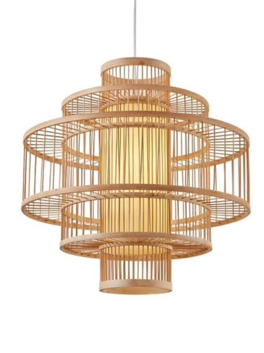 Bamboo Hanging lamp for Living Room | Rattan Pendant light | Cane ceiling light - Navya - Akway