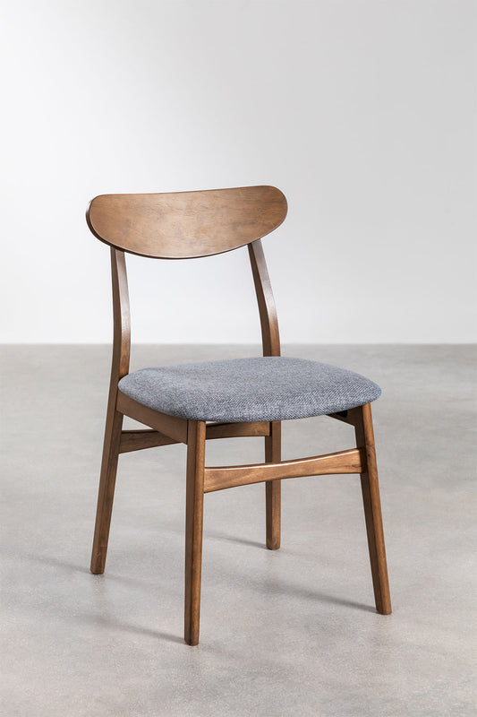 Rattan Dining Chair Teak Wood Finish | Woven Garden Chair For Study Teak Wood Finish | Cane Dining chair - Cloda - Akway