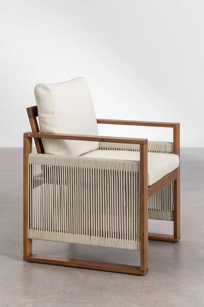 Dining Chair Teak Wood Finish | Woven Garden Chair Teak Wood Finish | Woven Dining chair | Terrace Chair- Advika - Akway