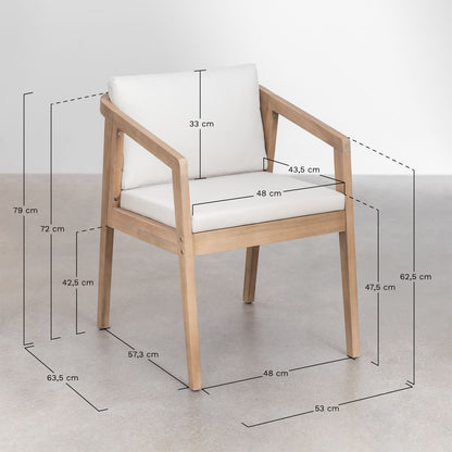 Dining Chair Teak Wood Finish | Woven Garden Chair Teak Wood Finish | Woven Dining chair | Terrace Chair- Anika - Akway