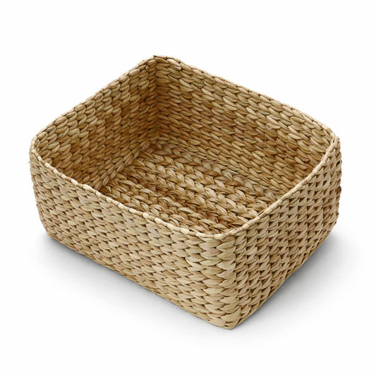 AKWAY Kauna grass storage basket water hyacinth seagrass wicker basket organiser for home decoration - small - Akway