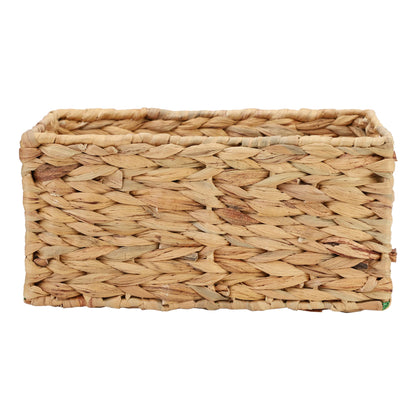 AKWAY natural wicker segrass water hyacinth kauna grass bamboo cane rattan storage orgainzer (10"L X 6"W X 4"H)- Akway