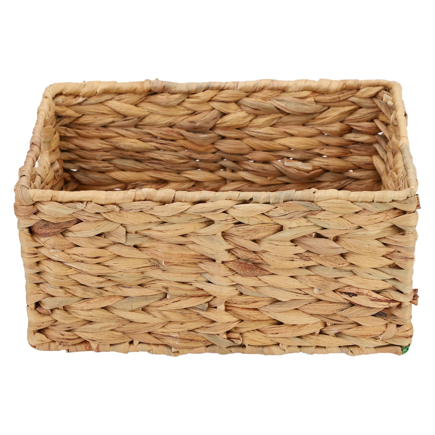 AKWAY natural wicker segrass water hyacinth kauna grass bamboo cane rattan storage orgainzer (10"L X 6"W X 4"H)- Akway